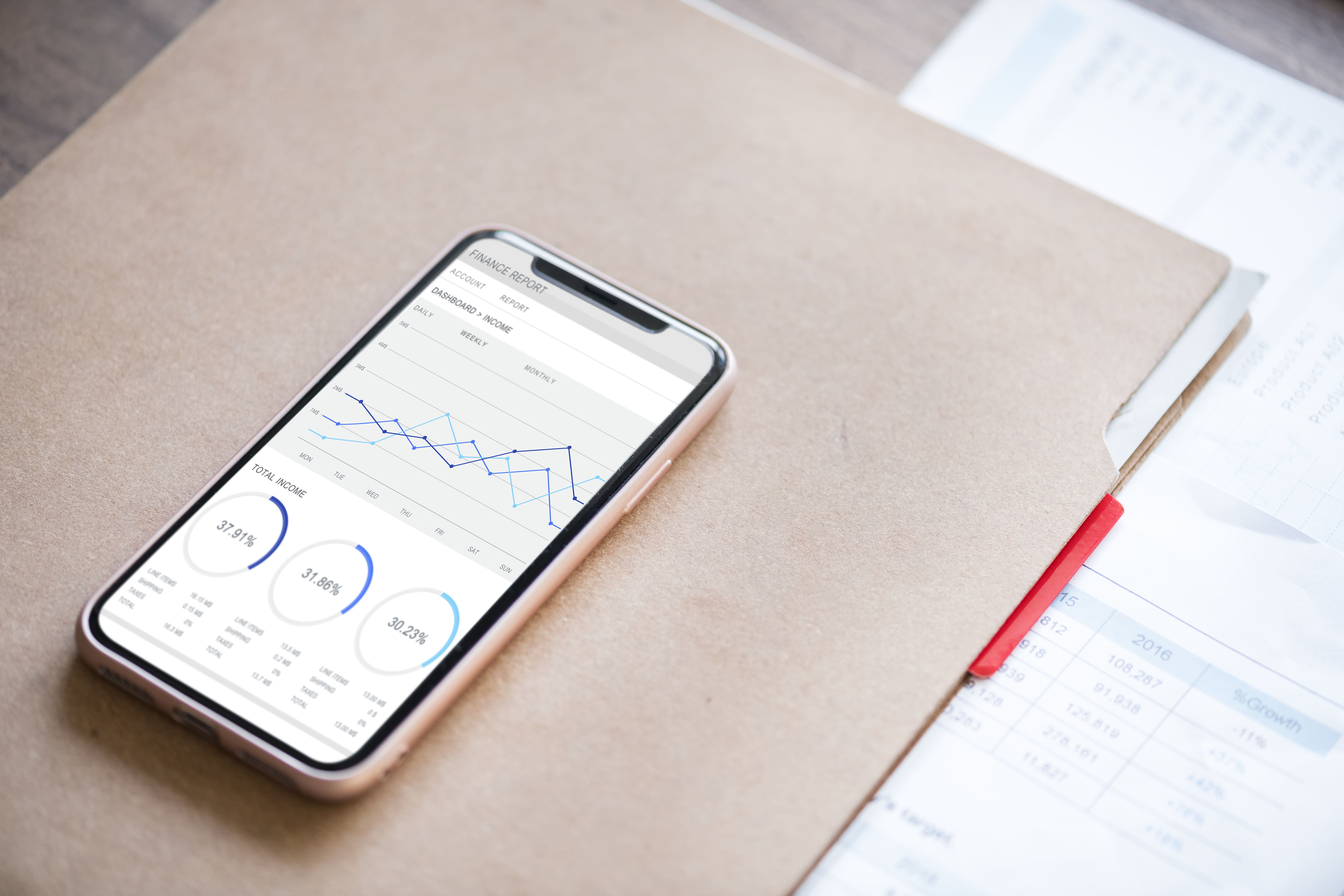 Financial tracking app interface